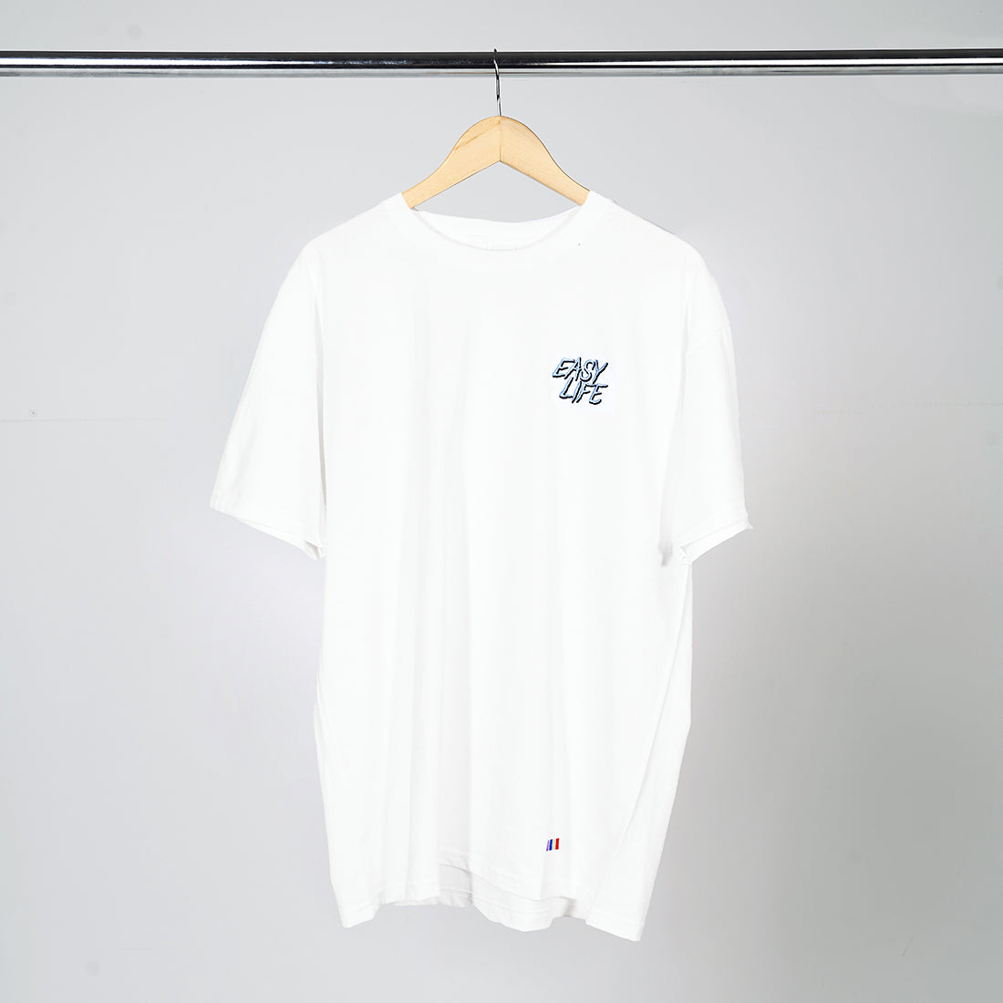 easy life - Light Blue Logo white short sleeve T-Shirt